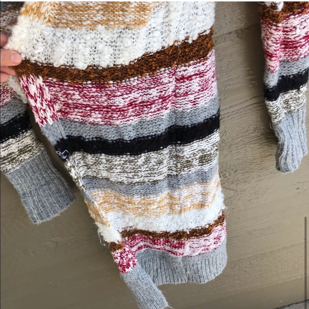 Sun & Shadow Multi Color Striped Long Cardigan - image 7